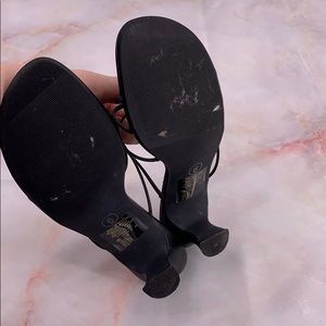 Vintage Shoes - Vintage square toe black strapped sandals size 6 Vintage Shoes - Vintage square toe black strapped sandals size 6